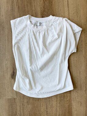 IRO Charron Asymmetric Knit Cotton Top White Sleeveless SMALL
